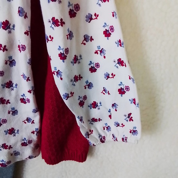 Carter's Baby 3-Peice Sweater‎ Set Size 24mo in Pink, Gray, White w/ Flowers - Picture 8 of 10